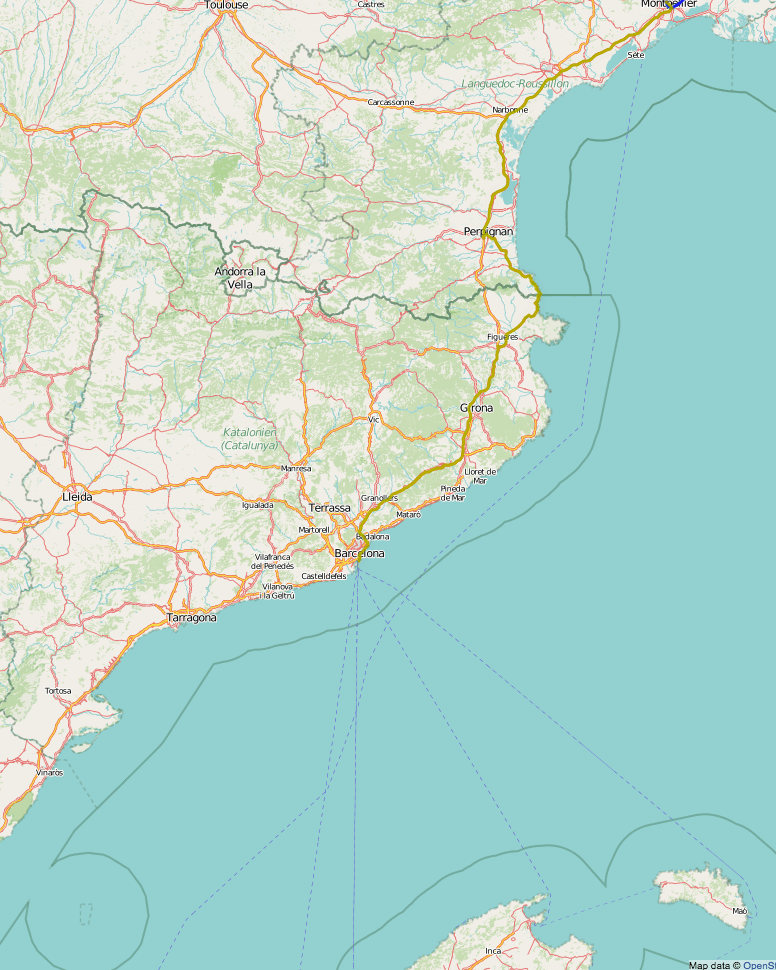 Tourtag 4 - Montpellier nach Barcelona