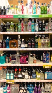 Gin Auswahl im Supermarkt