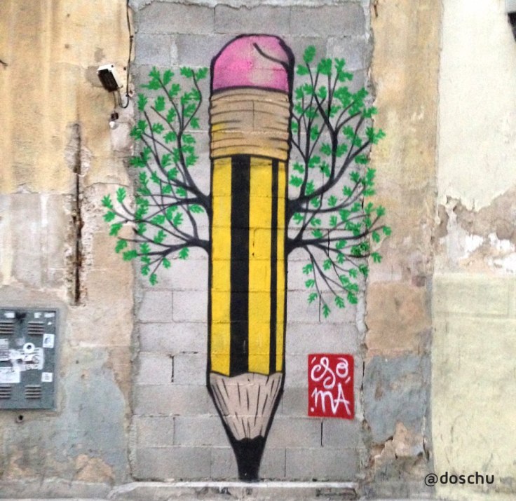 streetart pencil palma de mallorca