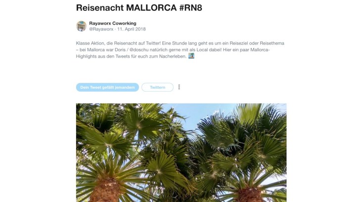RN8 Reisenacht Mallorca